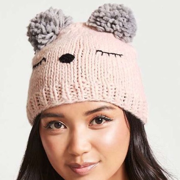 [FOREVER 21] Sleep Face Pompom Beanie - Picture 3 of 6